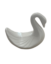 1980s White Ceramic Swan Towel Holder