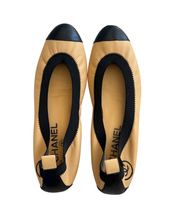 Chanel Camel & Black Ballet Flats