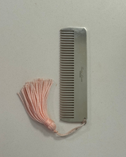 Ralph Lauren Sterling Silver Baby Girl Comb with Pink Tassel