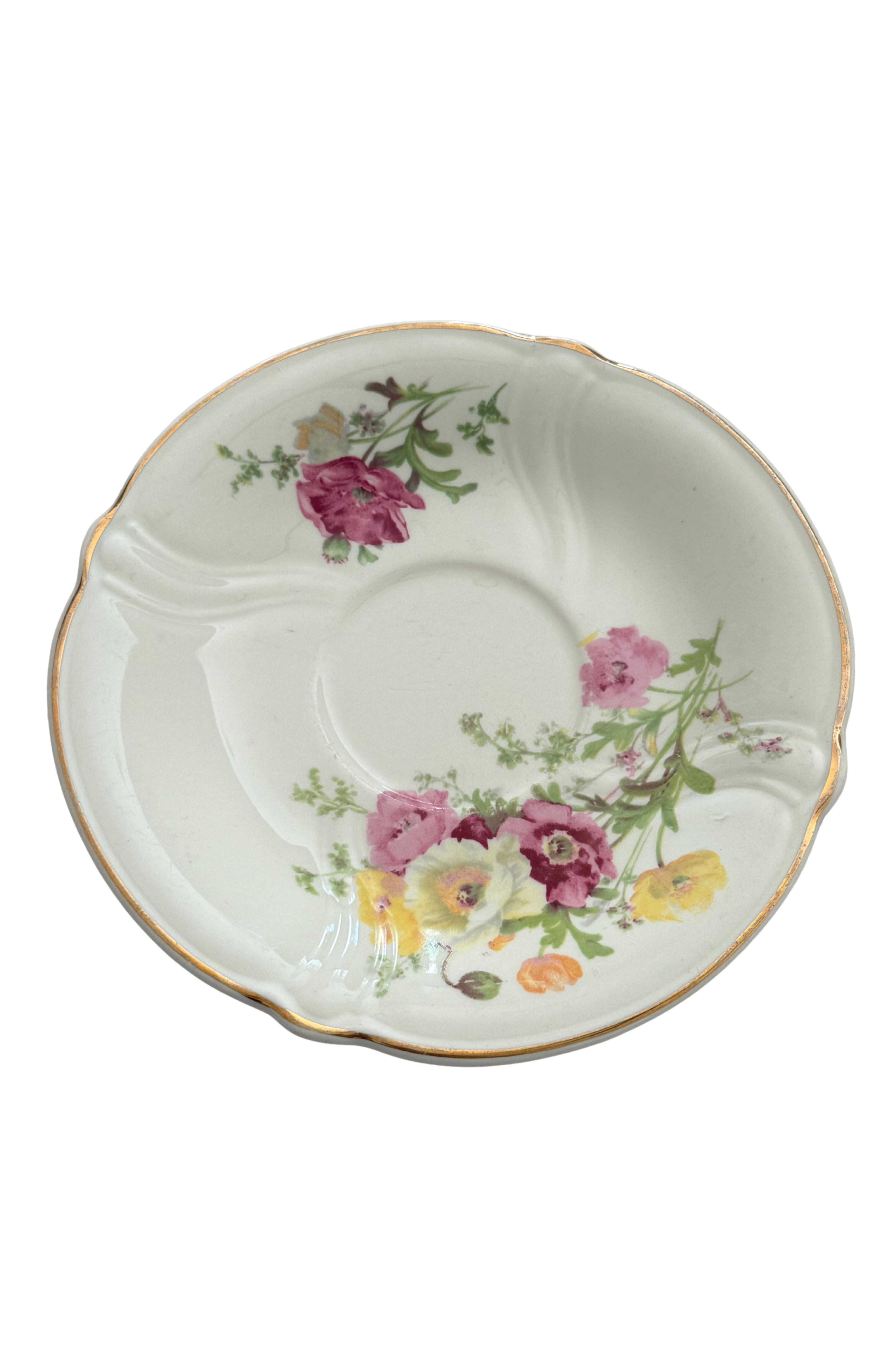 Vintage Floral Tea Cup Set with Matching Saucer