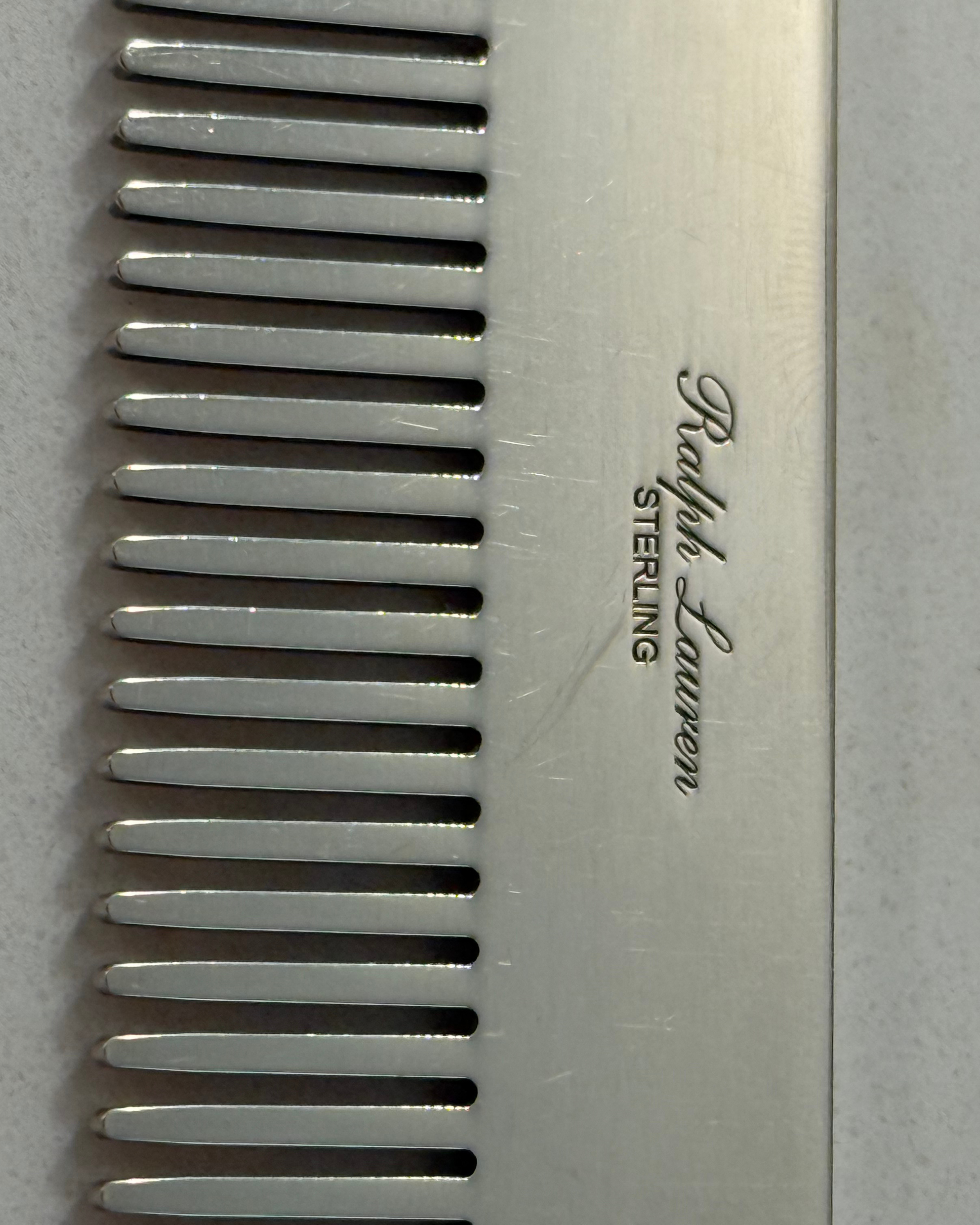 Ralph Lauren Sterling Silver Baby Girl Comb with Pink Tassel
