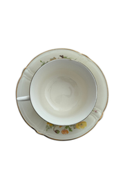 Vintage Floral Tea Cup Set with Matching Saucer