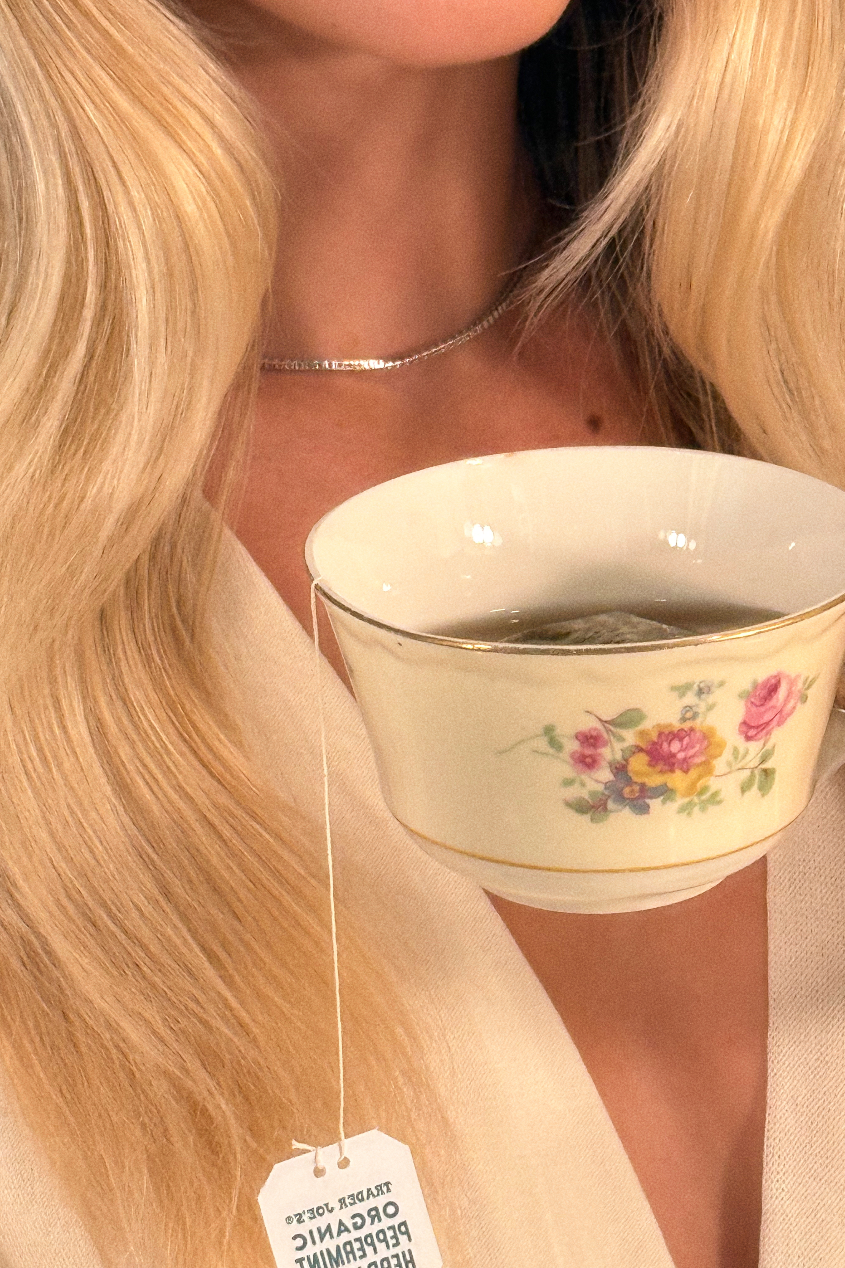 Vintage Floral Tea Cup Set with Matching Saucer