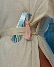 Ralph Lauren Sterling Silver Baby Girl Comb with Pink Tassel