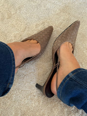 Bottega Veneta Vintage Intrecciato Weave Slingback Pumps